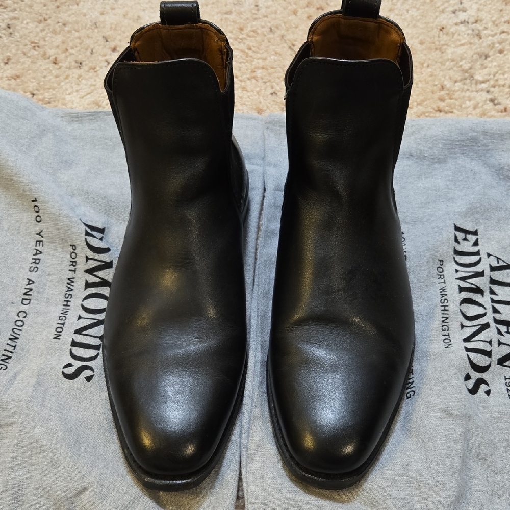 Allen Edmonds Men's Liverpool Dress Chelsea Boot, Size 11E, Black Calf Leather